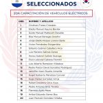 Anuncian lista de los nuevos seleccionados para capacitación en vehículos eléctricos
