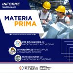 Importaciones bajo Materia Prima superan los USD 100 millones al cierre de febrero